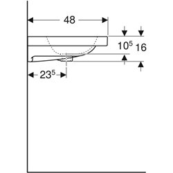 Lavabo Icon Light 120 cm 2 trous robinetterie et 1 trop-plein