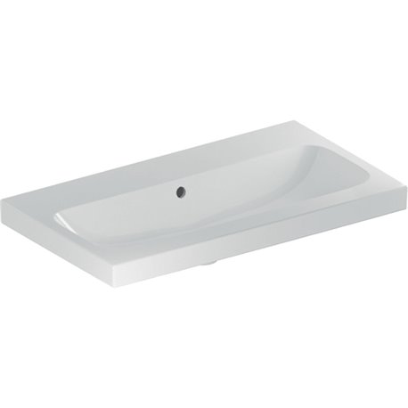 Lavabo Icon Light compact 75 cm sans trou robinetterie et 1 trop-plein