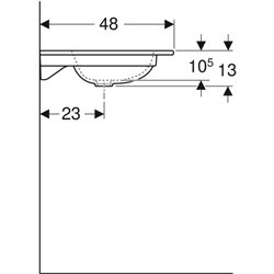 Lavabo Icon Light 60 cm 1 trou robinnetterie et sans trop-plein