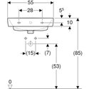 Lavabo Renova Plan 55 cm 1 trou robinetterie et 1 trop-plein