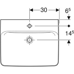 Lavabo Renova Plan 60 cm 1 trou robinetterie et sans trop-plein