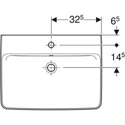 Lavabo Renova Plan 65cm 1 trou robinetterie et 1 trop-plein