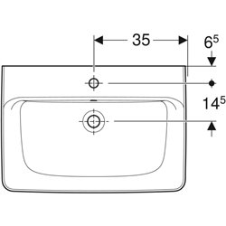 Lavabo Renova Plan 70 cm 1 trou robinetterie et 1 trop-plein