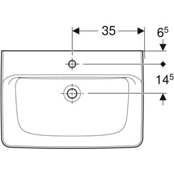 Lavabo Renova Plan 70 cm 1 trou robinetterie et sans trop-plein