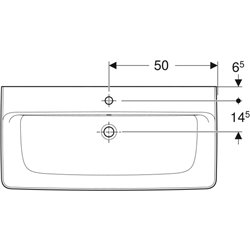 Lavabo Renova Plan 100 cm 1 trou robinetterie et 1 trop-plein