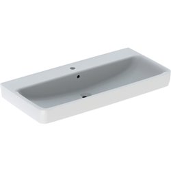 Lavabo Renova Plan 100 cm 1 trou robinetterie et 1 trop-plein