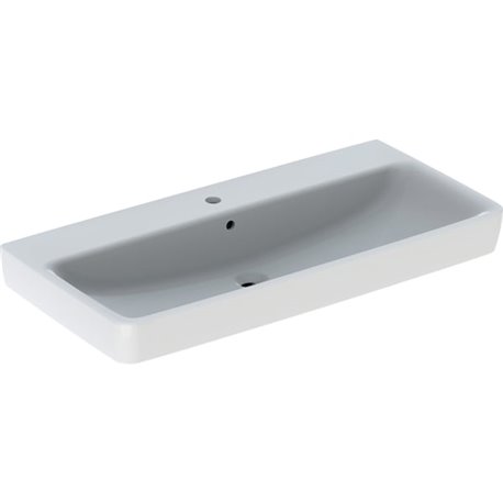 Lavabo Renova Plan 100 cm 1 trou robinetterie et 1 trop-plein