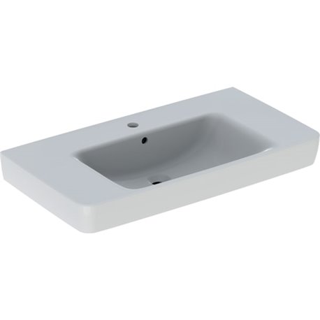 Lavabo Renova Plan 90 cm 1 trou robinetterie et 1 trop-plein