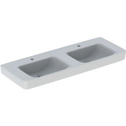 Lavabo Renova Plan 130 cm 2 trous robinetterie et sans trop-plein