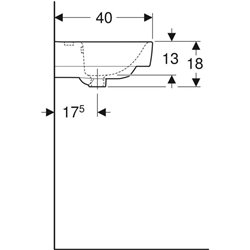 Lavabo Renova Compact 65 cm 1 trou robinetterie et 1 trop-plein
