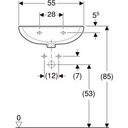 Lavabo Bastia 55 cm avec trop plein