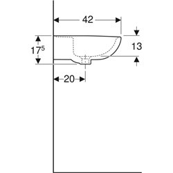 Lavabo Bastia 55 cm avec trop plein