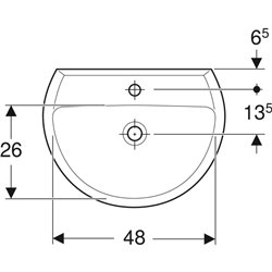 Lavabo Bastia 55 cm avec trop plein