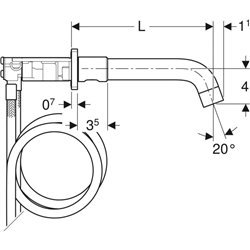 Robinetterie lavabo ONE 116.462.21.1 design rond, 165 mm à encastrer