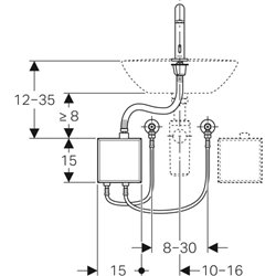Robinetterie lavabo Piave 116.167.21.1 Avec mitigeur thermostatique Module apparent