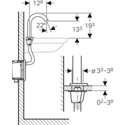 Robinetterie lavabo Piave 116.187.21.1 Avec mitigeur thermostatique Module à encastrer