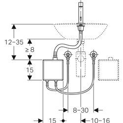 Robinetterie lavabo Brenta 116.177.21.1 Avec mitigeur thermostatique Module apparent