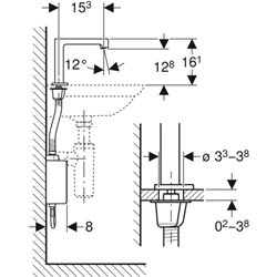 Robinetterie lavabo Brenta 116.177.21.1 Avec mitigeur thermostatique Module apparent