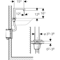 Robinetterie lavabo Brenta 116.197.21.1 Avec mitigeur thermostatique Module à encastrer