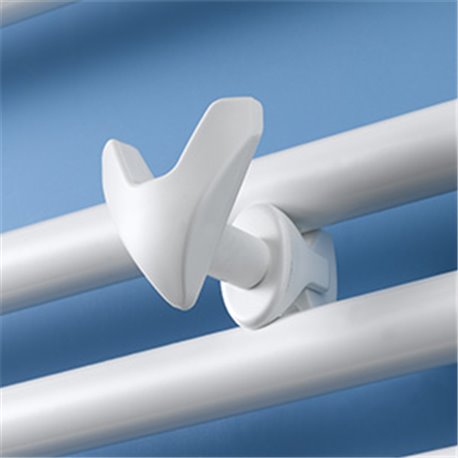 Patère en V blanche pour sèche-serviette Apaneo/Apaneo RF/Apaneo RF T/Silay RF/ Silay RF T/Silay Smart/Silay RF T Smart/Inyo