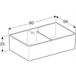 Evier Publica 2 cuves blanc 90x56x25 cm