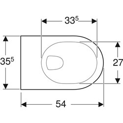 WC suspendu Renova 00392310000 355x340x540 mm avec bride