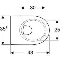 WC suspendu Renova Compact 00390310000 480x355x340 mm avec bride et sans trous d'abattant
