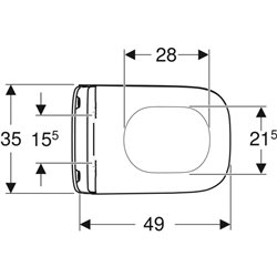 WC suspendu Smyle Square 501.619.00.1 490x350x375 mm Frein de chute