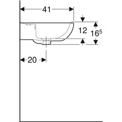 Lave-mains Bastia 50 cm avec trop-plein