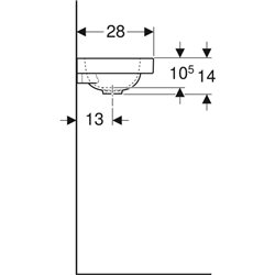 Lave-mains Icon Light 38 cm cuve à droite