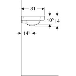 Lave-mains Icon Light 53 cm cuve à gauche