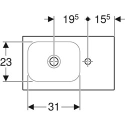 Lave-mains Icon Light 53 cm cuve à gauche