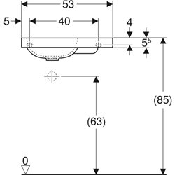 Lave-mains Icon Light 53 cm cuve à gauche, sans trou