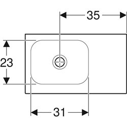 Lave-mains Icon Light 53 cm cuve à gauche, sans trou
