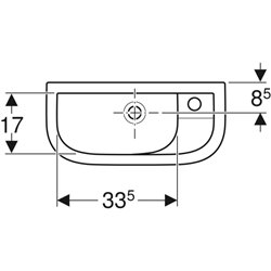 Lave-mains Linéa 50 cm avec trop-plein
