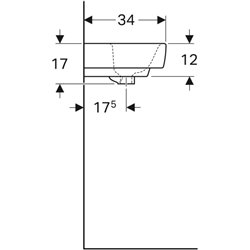 Lave-mains Renova Plan 45 cm avec trop-plein