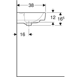 Lave-mains Renova Plan 50 cm avec trop-plein