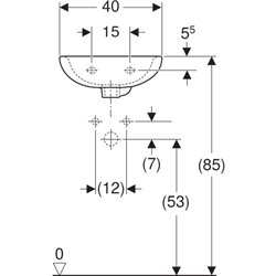 Lave-mains Bastia 40 cm avec trop-plein