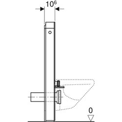 Panneau sanitaire Monolith WC suspendu Grès céramique aspect ardoise/aluminium chromé noir 101 cm