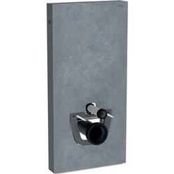 Panneau sanitaire Monolith WC suspendu Grès céramique aspect ardoise/aluminium chromé noir 101 cm