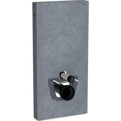 Panneau sanitaire Monolith WC suspendu Grès céramique aspect ardoise/aluminium chromé noir 101 cm Panneau sanitaire Monolith WC suspendu Grès céramique aspect ardoise/aluminium chromé noir 101 cm
