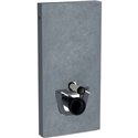 Panneau sanitaire Monolith WC suspendu Grès céramique aspect ardoise/aluminium chromé noir 101 cm