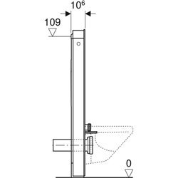 Panneau sanitaire Monolith WC suspendu Grès céramique aspect ardoise/aluminium chromé noir 114 cm