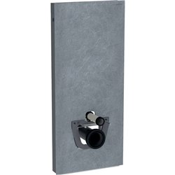 Panneau sanitaire Monolith WC suspendu Grès céramique aspect ardoise/aluminium chromé noir 114 cm