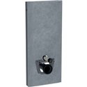 Panneau sanitaire Monolith WC suspendu Grès céramique aspect ardoise/aluminium chromé noir 114 cm