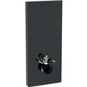 Panneau sanitaire Monolith WC suspendu Verre gris velouté/aluminium chromé noir 114 cm