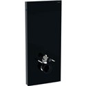 Panneau sanitaire Monolith WC suspendu Verre noir/aluminium chromé noir 114 cm