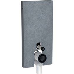 Panneau sanitaire Monolith WC au sol grès céramique aspect ardoise/aluminium chromé noir 101 cm