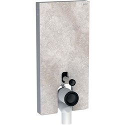 Panneau sanitaire Monolith WC au sol grès céramique aspect béton/aluminium 101 cm
