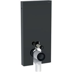 Panneau sanitaire Monolith WC au sol verre gris velouté/aluminium chromé noir 101 cm